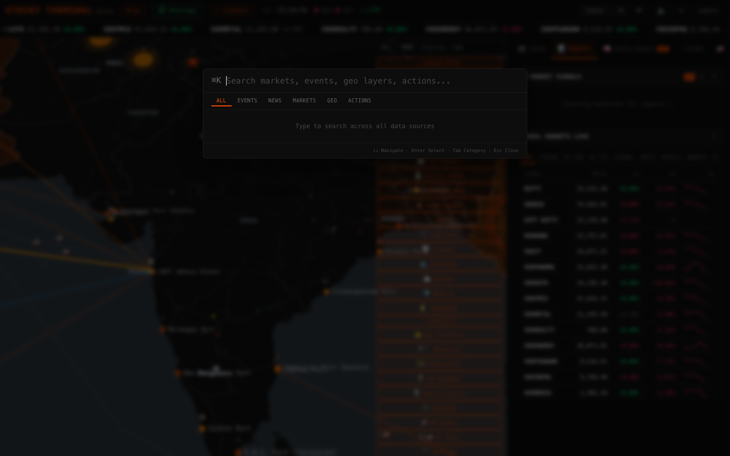 Command palette showing fuzzy search results